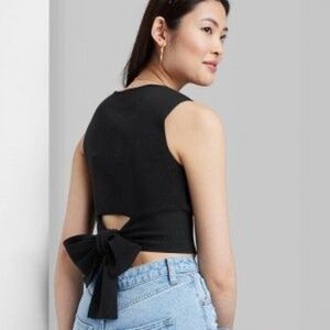 Wild Fable Tie Back Crewneck Crop Sweater Size XL